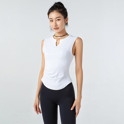 Top de yoga y fitness para mujer sin mangas con cuello en V