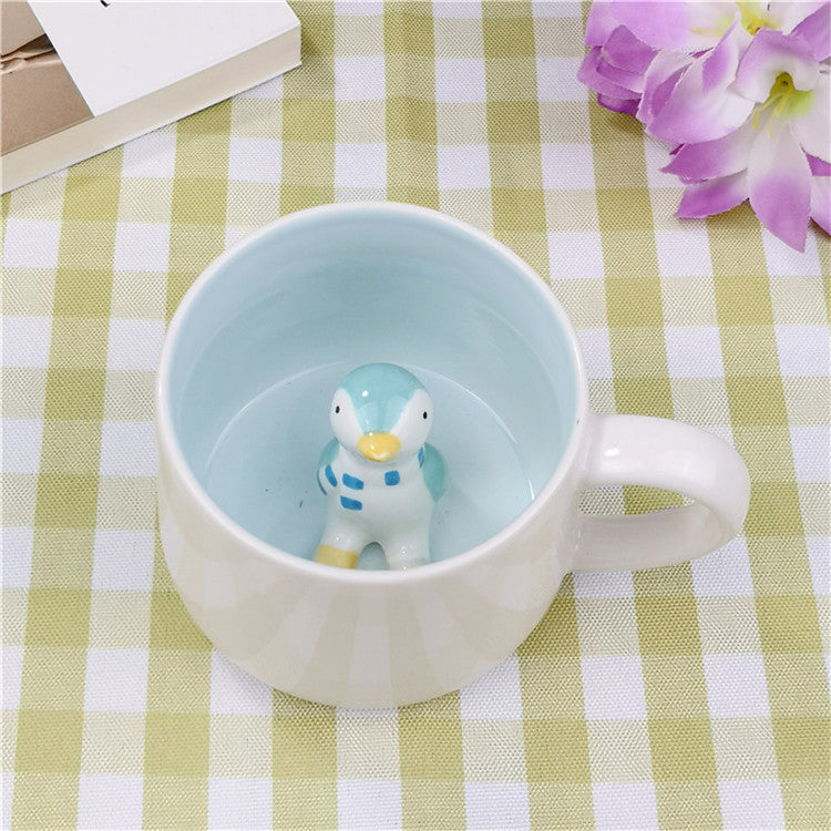 Tazas de cerámica con animales adorables