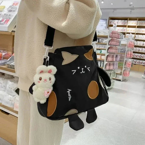 Lindo bolso de hombro con forma de gato de dibujos animados