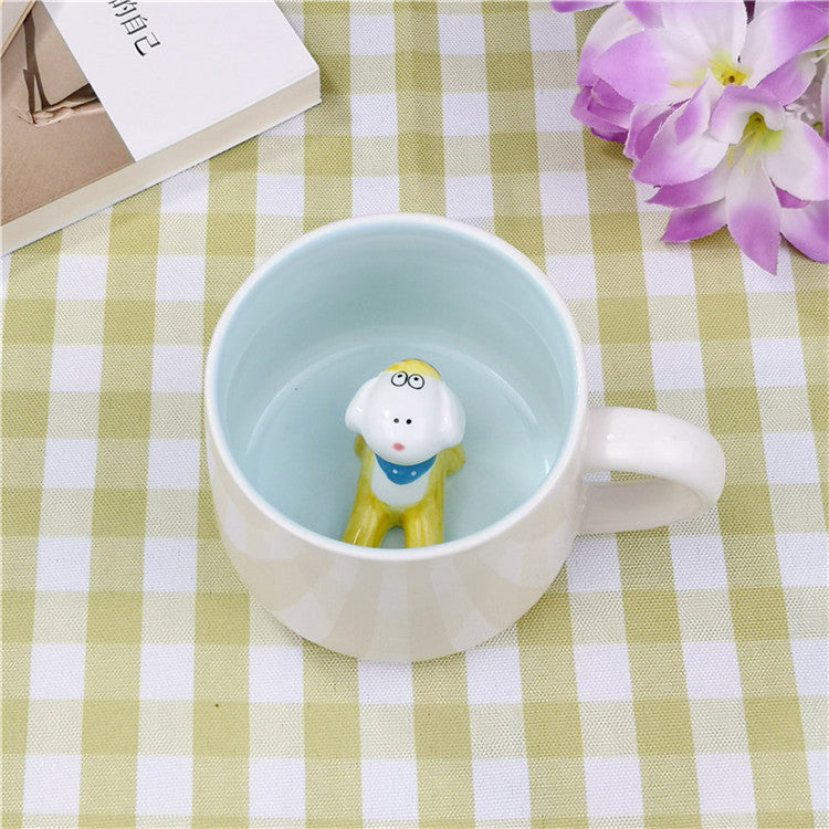 Tazas de cerámica con animales adorables