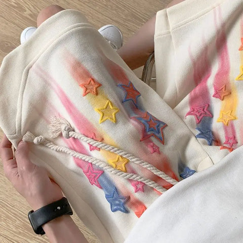 Pantalones cortos kawaii de gran tamaño con estrellas