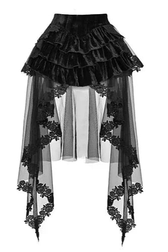 Gothic Samt Outfit Set - Top, Rock &amp; Korsett