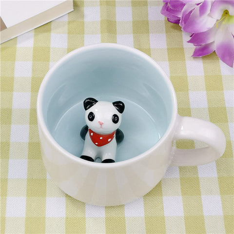 Tazas de cerámica con animales adorables