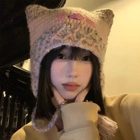 Gorro kawaii estilo Y2K