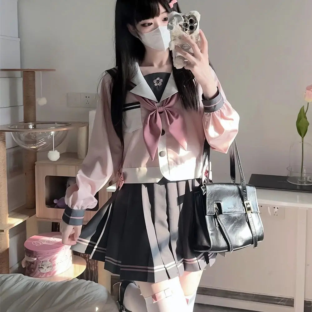 Kawaii Matrosen-Outfit-Set – Hemd und Rock