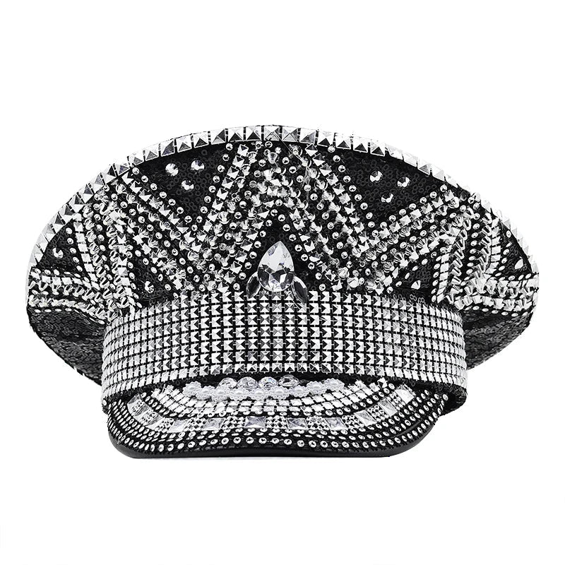 Roma - Luxury Rhinestone Cabbie Hat