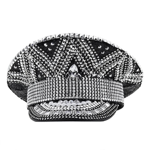 Roma - Luxury Rhinestone Cabbie Hat