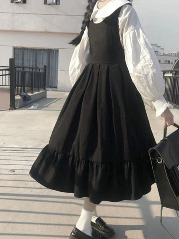 Vestido gótico de dos piezas de Harajuku