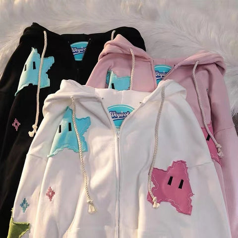 Sudadera con capucha de estrellas kawaii