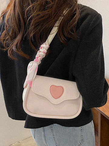 Bolso de hombro retro con forma de corazón