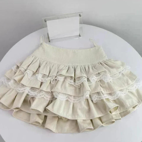 Conjunto de ropa cálida kawaii: suéter y minifalda 