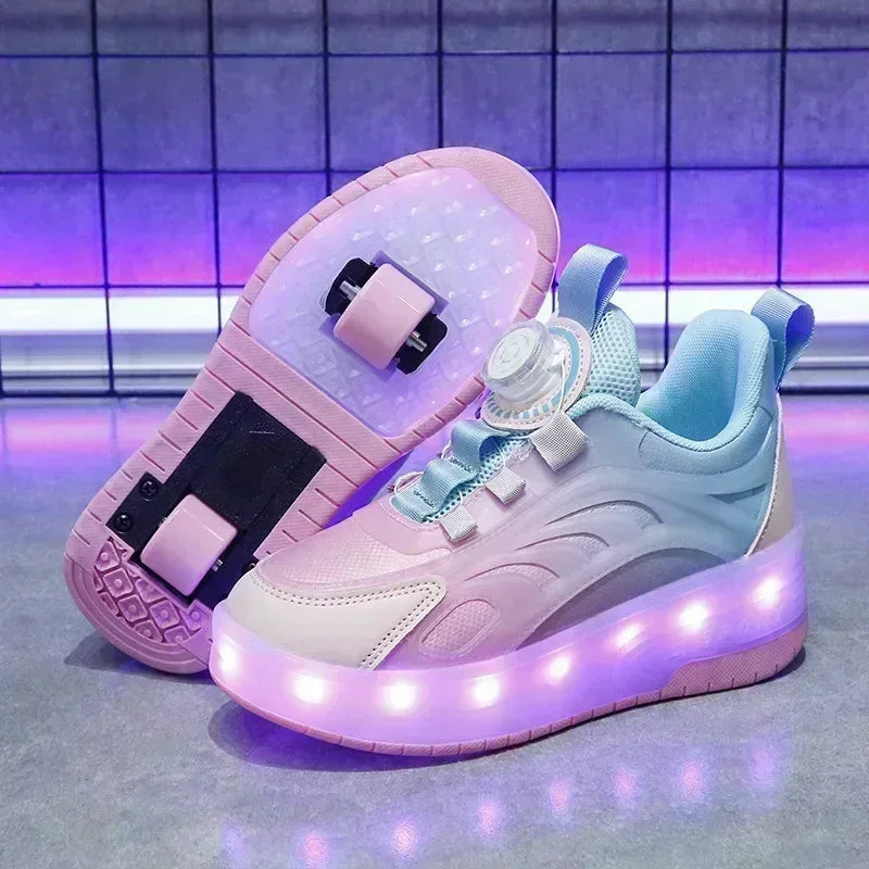 Kawaii Farbverlauf LED Rollschuhe