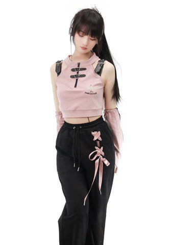 Pastell-Gothic-Japanisches Outfit-Set – Shorts, Hosen &amp; Tops