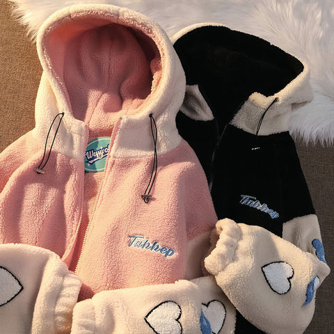 Sudadera con capucha de lana kawaii