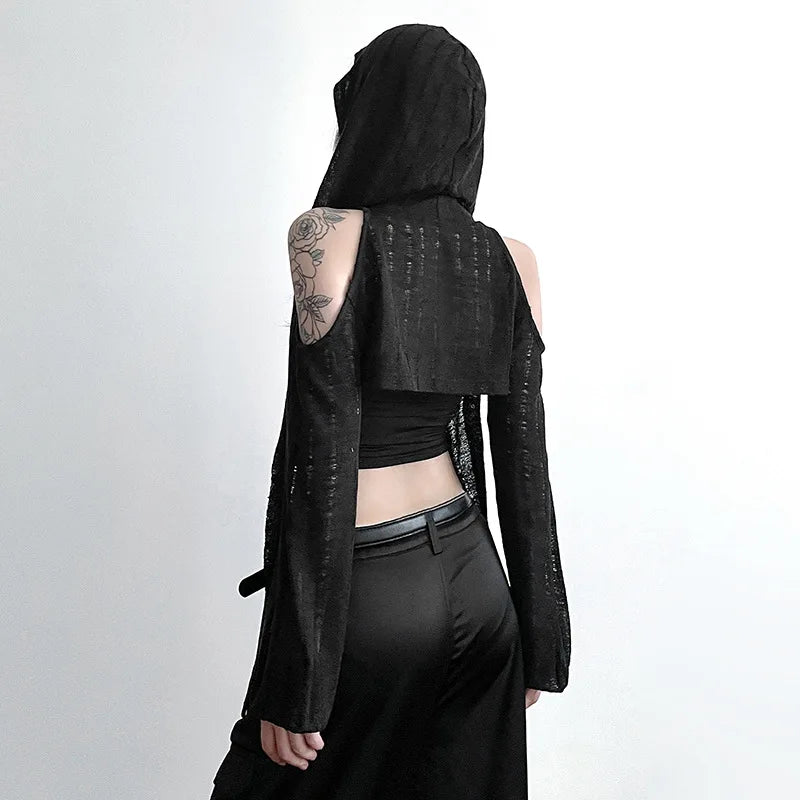 Gothic Hooded Crop Top