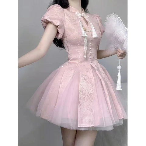 Kawaii Puff Kurzes Abendkleid