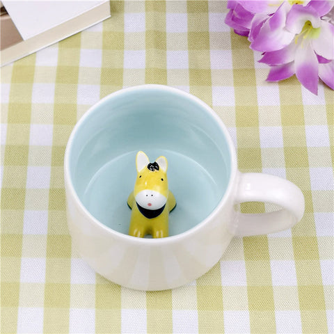 Tazas de cerámica con animales adorables