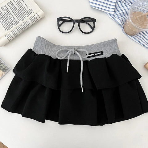 Elastic High Waist Mini Skirt