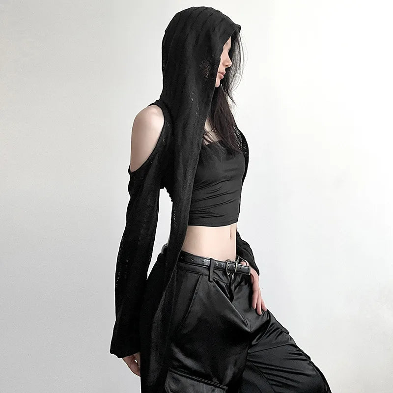 Gothic Hooded Crop Top