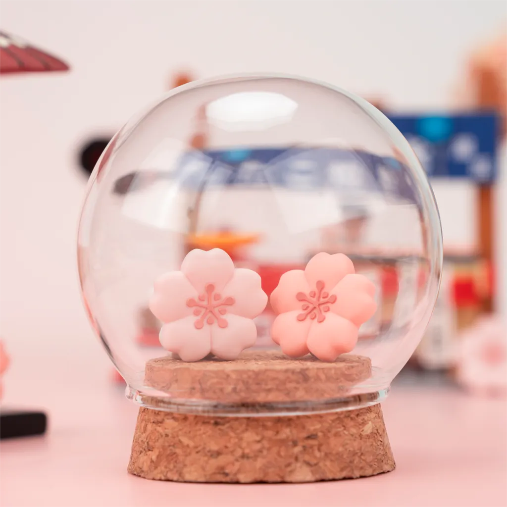 Tapa de agarre para pulgar con forma de flor de cerezo para Switch