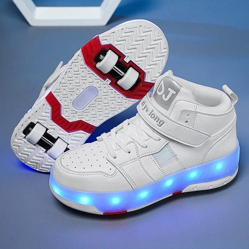 Lindas zapatillas con ruedas y luz LED