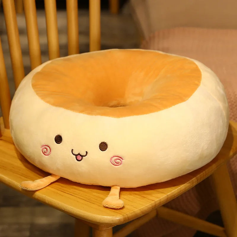 Almohada de peluche con forma de donut kawaii