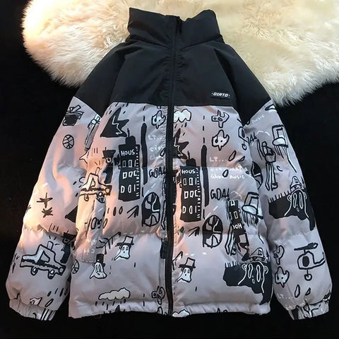 Y2K Graffiti Winterjacke