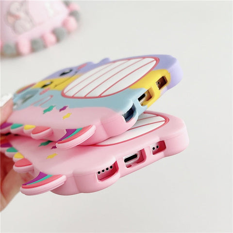 Funda para iPhone con dibujo de unicornio en 3D