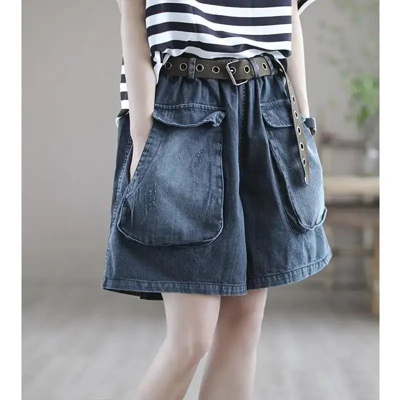 Grunge Wide Denim Shorts