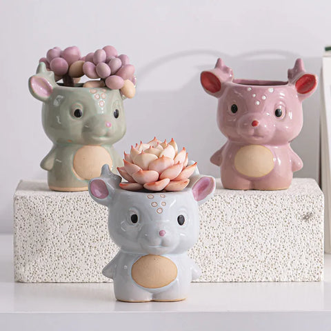 Cute Deer Flower Pot