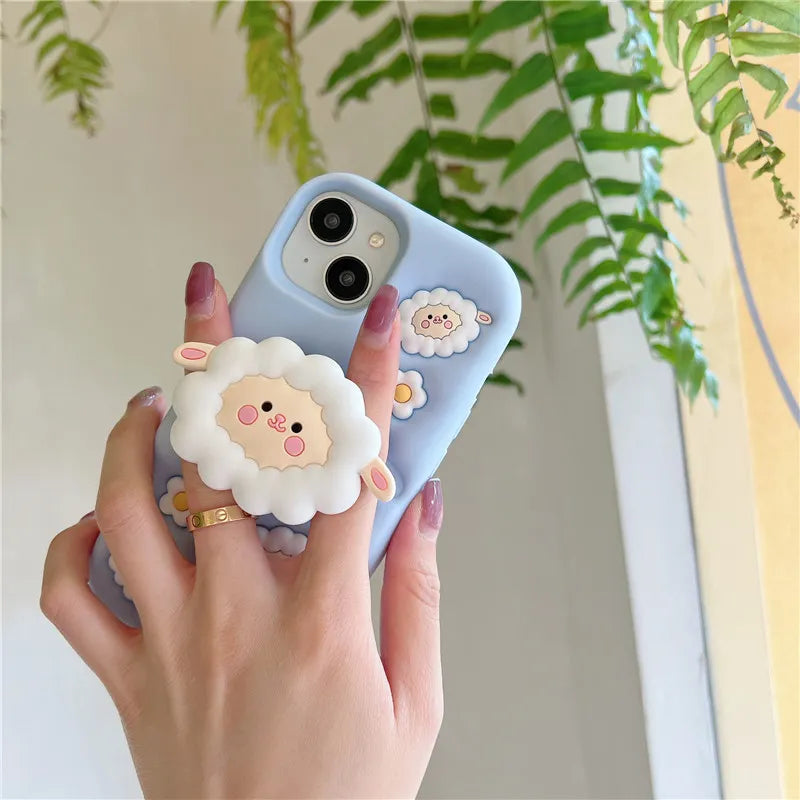 Funda para iPhone con diseño de ovejas 3D kawaii