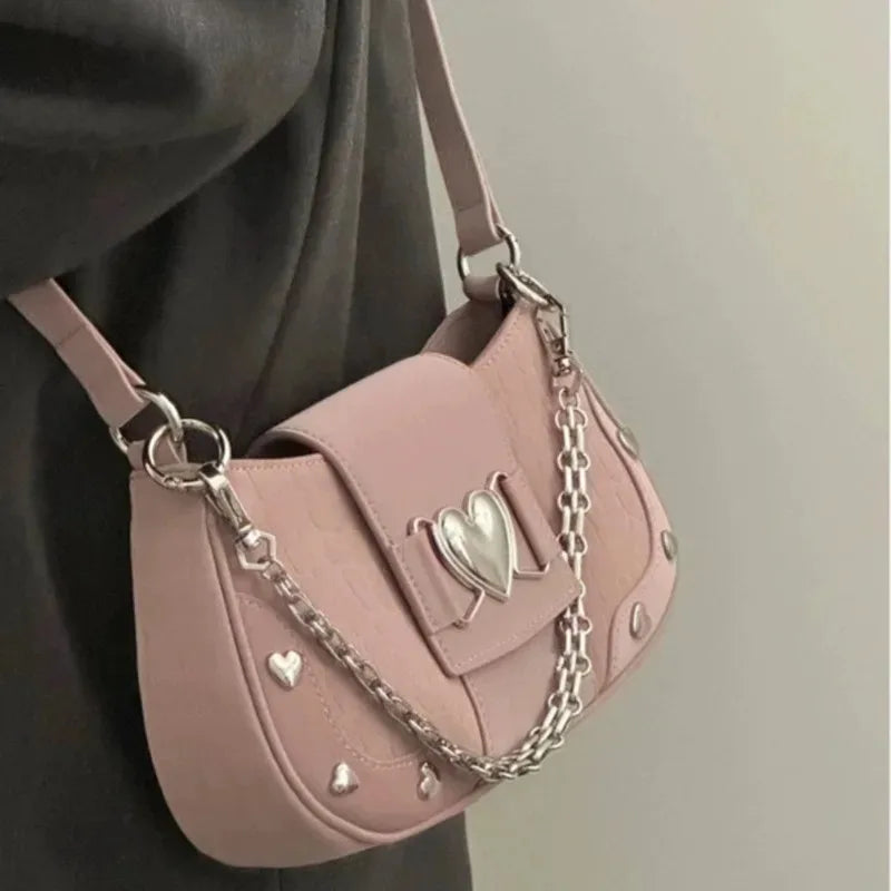 Bolso de hombro rosa kawaii