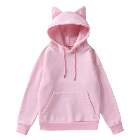 Sudadera con capucha y orejas de gato kawaii