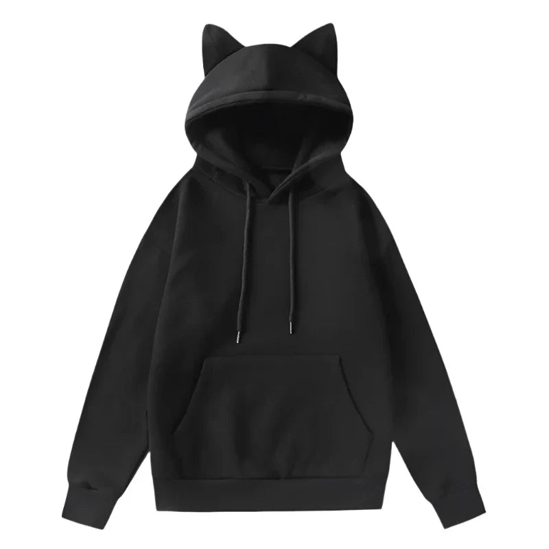 Sudadera con capucha y orejas de gato kawaii