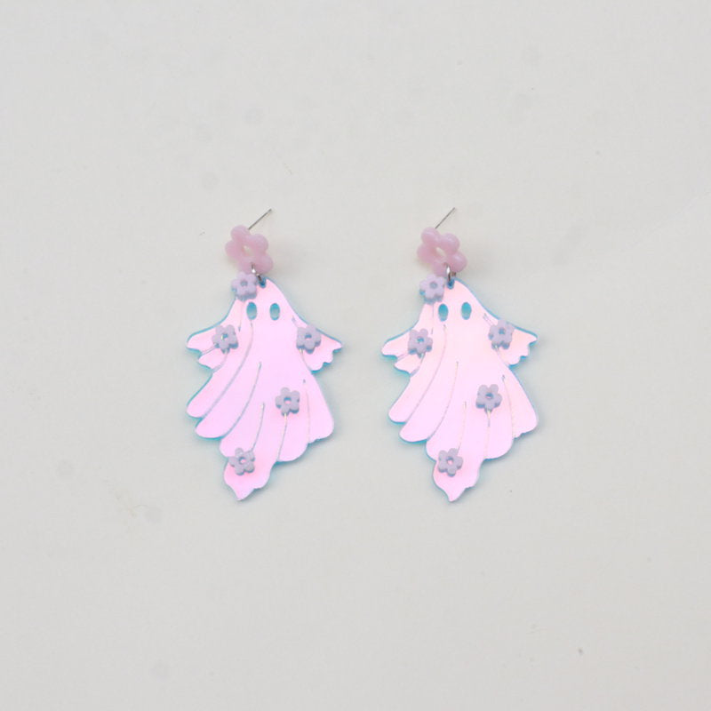 Pendientes transparentes de fantasmas kawaii