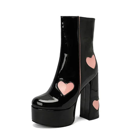 Kawaii klobige High Heel Stiefel