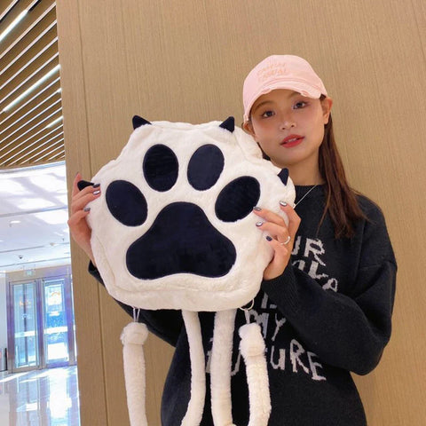 Cute Plush Cat Claw Backpack