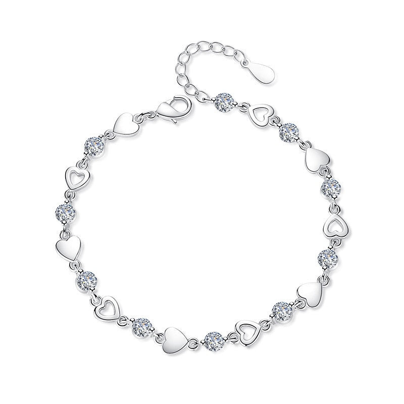 Pulsera de corazón de plata