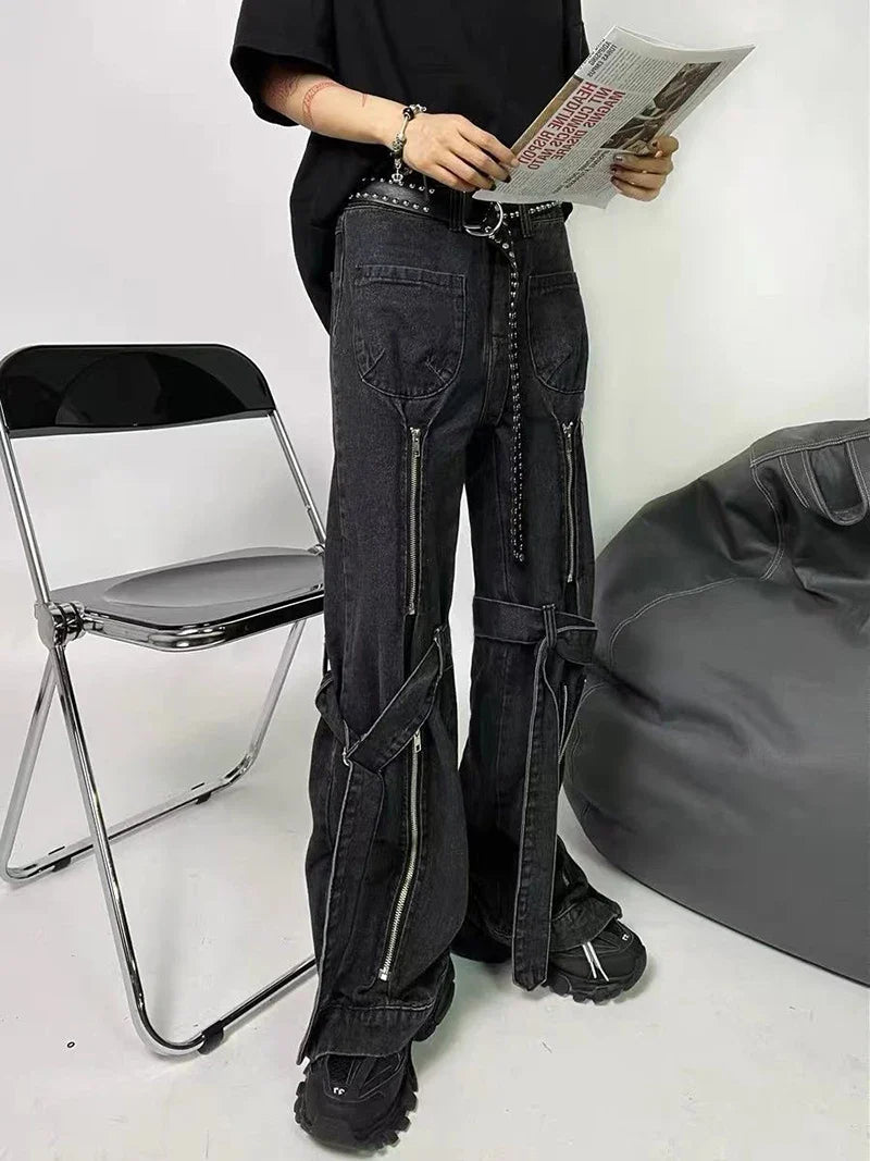 Pantalones vaqueros holgados de moda Y2k