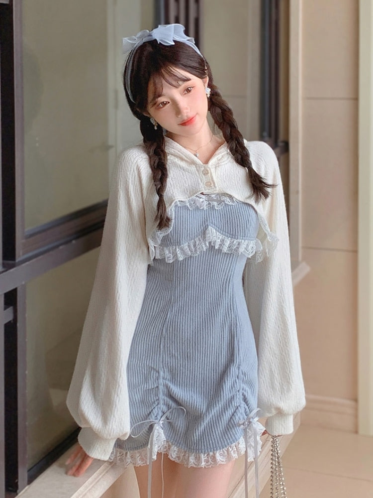 Conjunto de vestido japonés kawaii