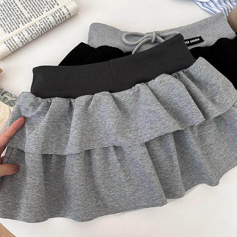 Elastic High Waist Mini Skirt