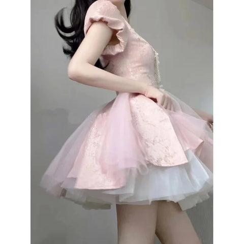 Kawaii Puff Kurzes Abendkleid