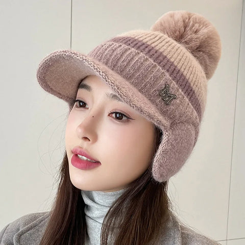 Gorro coreano cálido de invierno