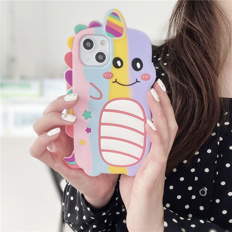 Funda para iPhone con dibujo de unicornio en 3D