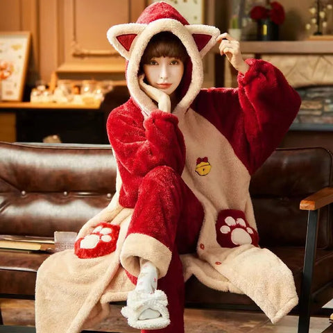 Warmer Kawaii Pyjama mit Ohren