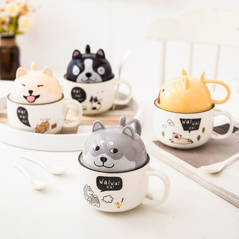 Kawaii-Katzen- und Shiba-Inu-Tassen