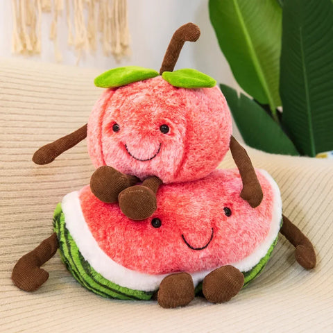 Almohada de peluche con forma de fruta kawaii