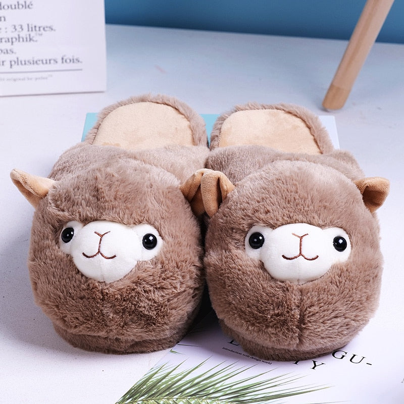 Lindas pantuflas de alpaca