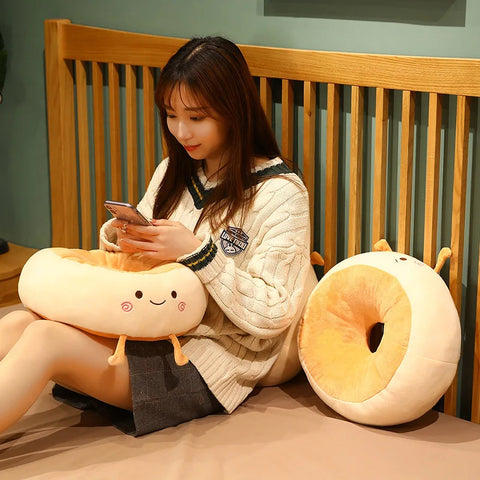 Almohada de peluche con forma de donut kawaii