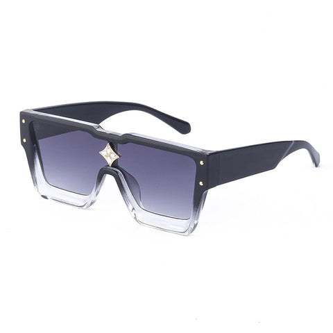 Oversized Crystal Frame Squared Sunglasses
